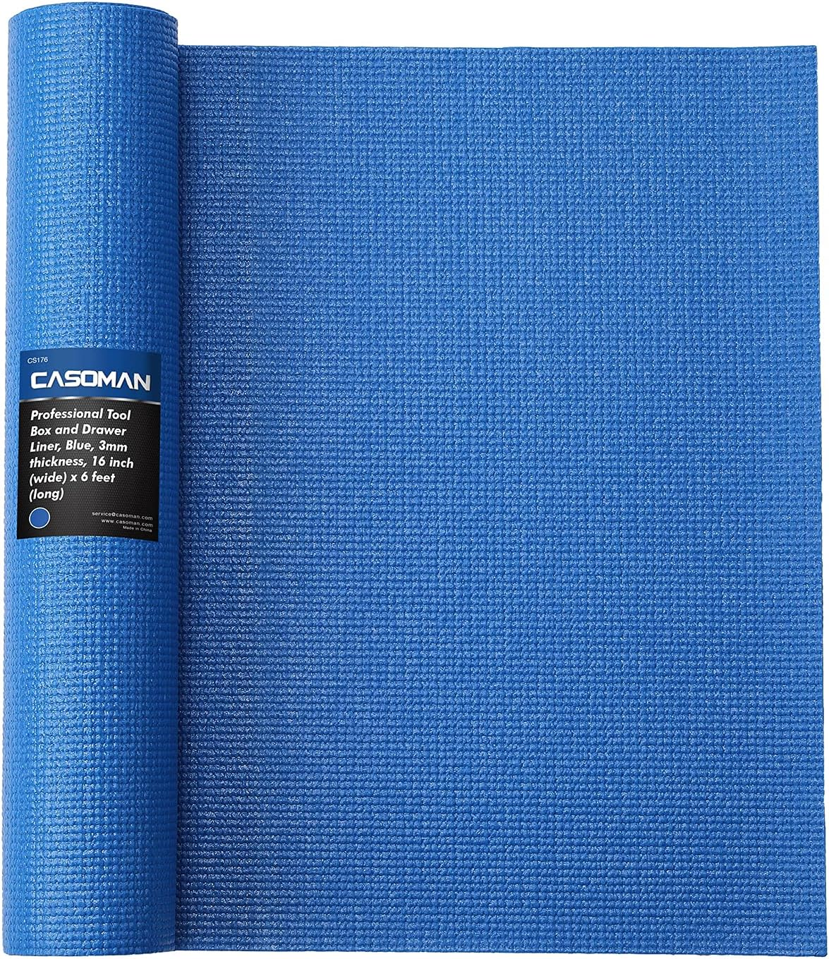 Professional Tool Box and Drawer Liner, Blue, Easy Cut Non-Slip Foam Rubber Toolbox Drawer Liner Mat, 16 Inch (Wide) X 6 Feet (Long)