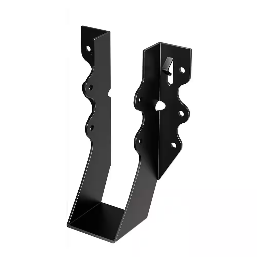 Steel Black 2 X 6 Joist Hangers Face Mount Hurricane Ties Brackets for Shed Barn Coop Porch Truss (25-Pack)