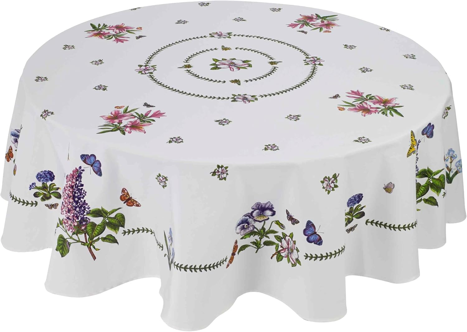 Avanti Portmeirion Botanic Garden Tablecloth, 70-Inch round Multi Color