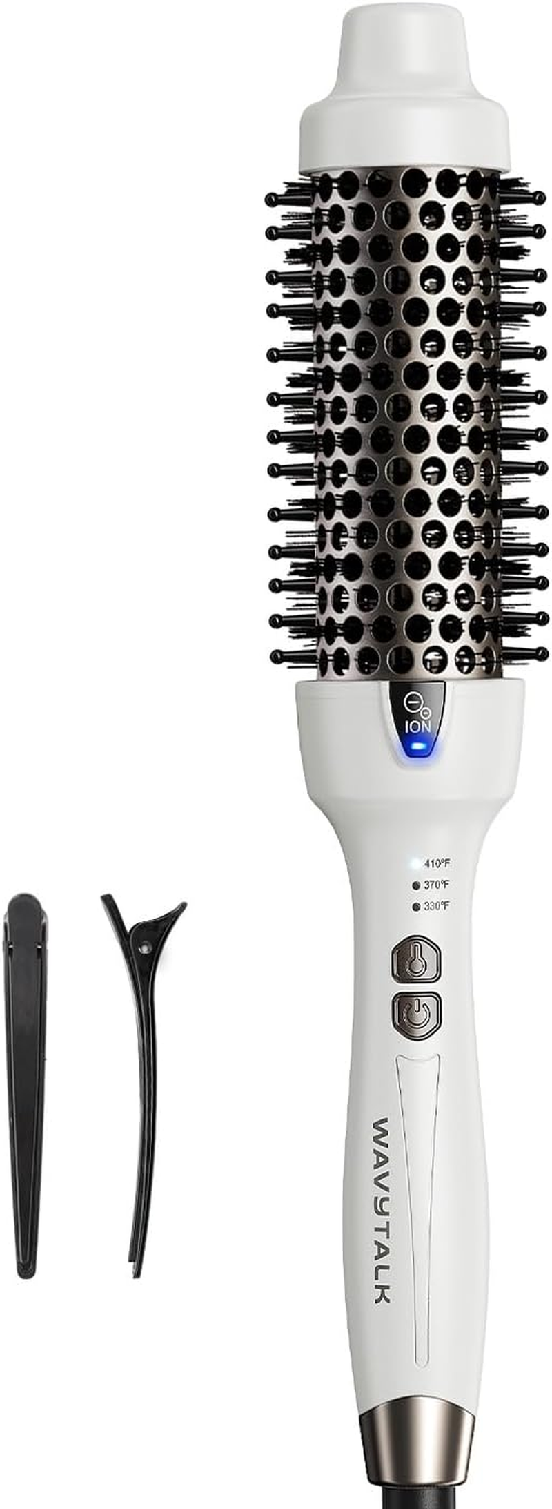 Thermal Brush, 1.5 Inch Ionic Thermal round Brush Makes Hair Smoother Get Natural Curls (White)