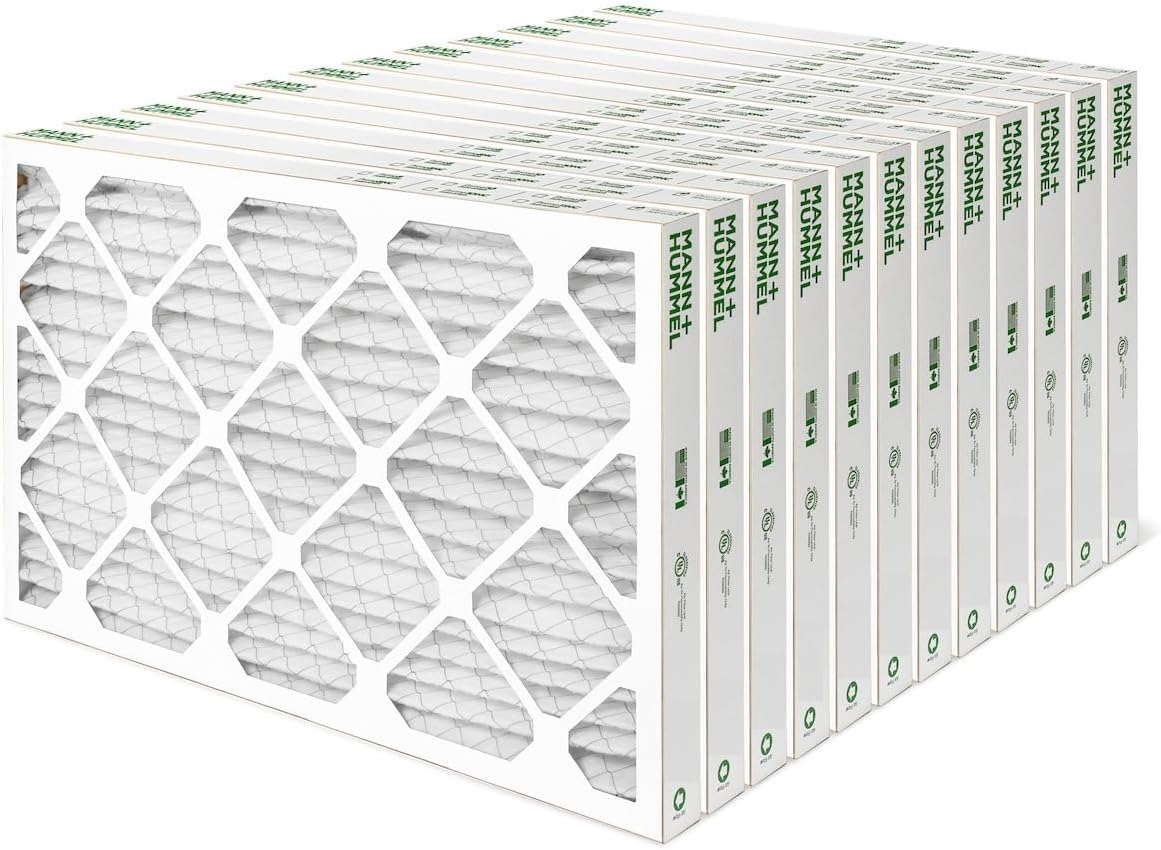 Mann+Hummel 16X24X2 MERV 8 Pleated HVAC AC Furnace Air Filters. Case of 12. (Exact Size: 15.38 X 23.38 X 1.75 Inches)