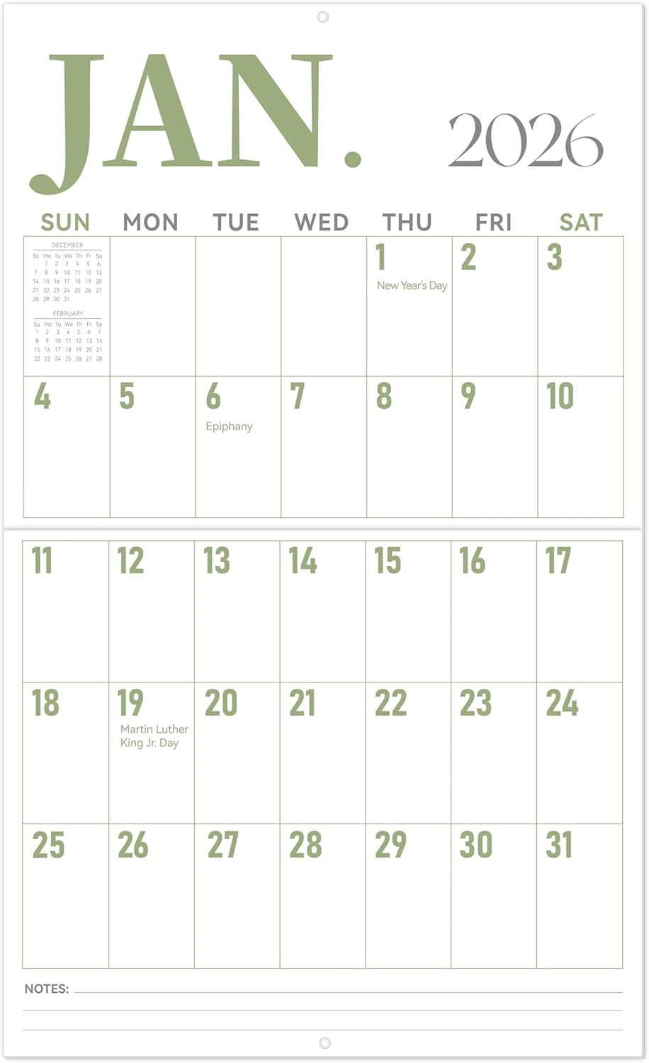 Guasslee Wall Calendar 2026-2027 Large, 23