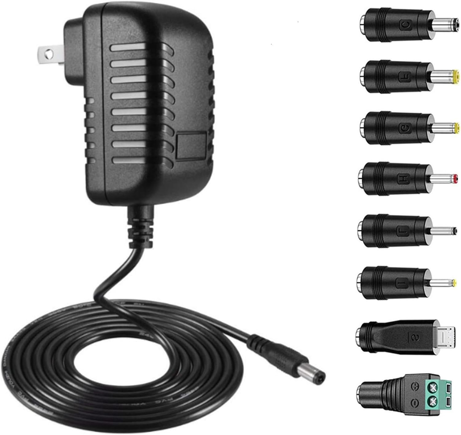 Universal AC Adapter 15V 1A Power Supply 15W AC110V to DC15V Power Driver 15V 100Ma~1000Ma All Compatible with 8 DC Plug Tips Adapters Charger Transformer AC-DC Adapter (DC15V~1A)