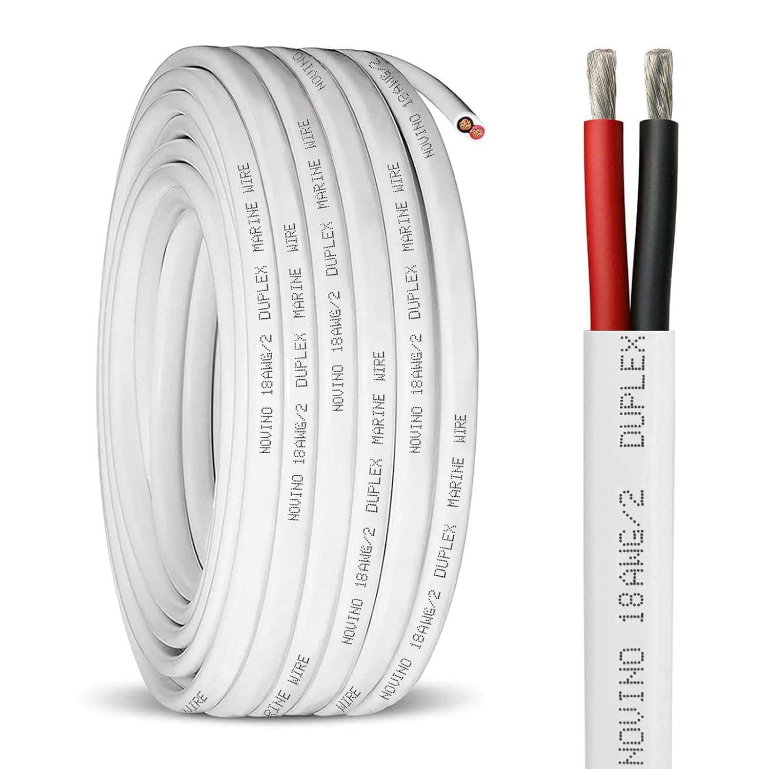 18 Gauge Marine Wire 18 AWG Duplex Marine Grade Wire 50Ft Tinned Copper
