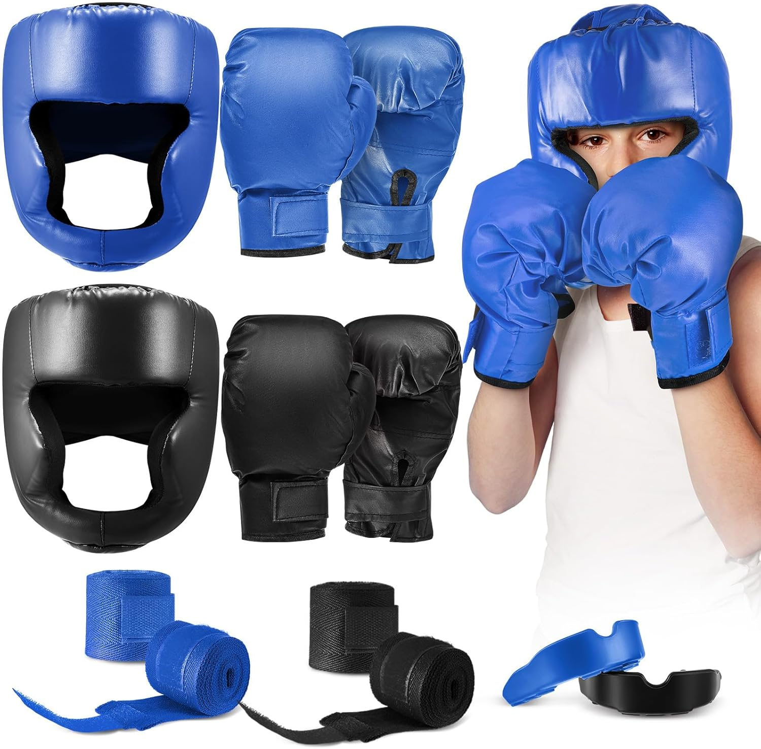 12 Pcs Kids Boxing Equipment Set for Beginners Ages 6-18 Years Including Boxing