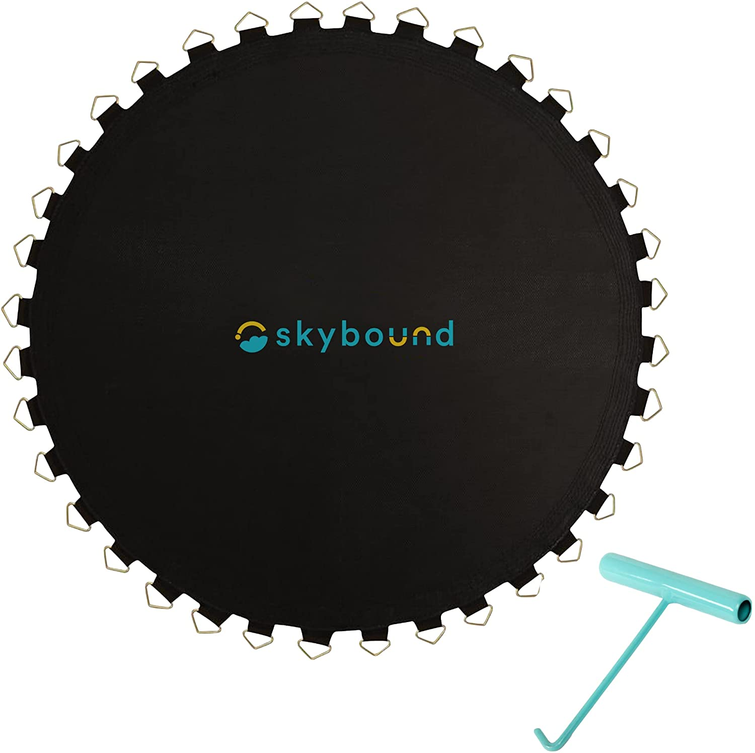 Trampoline Mat, Fits 14Ft Frames W/Spring Tool and Durable V-Rings, Bounce Safely with Extra Rows of Stitching