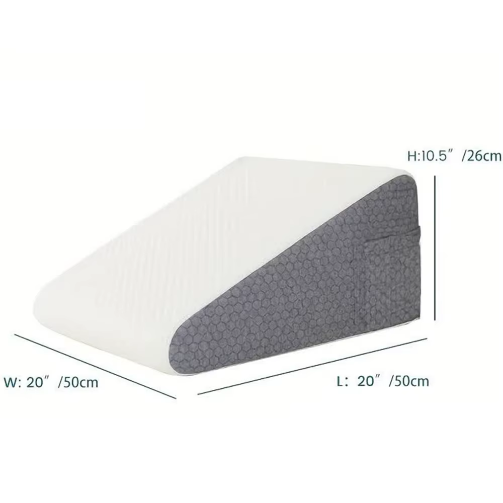 Bed Wedge Pillow for Sleeping, Soft Memory Foam Top, Triangle Pillow Wedge, Body Positioners for Leg Elevation, Snoring Relief