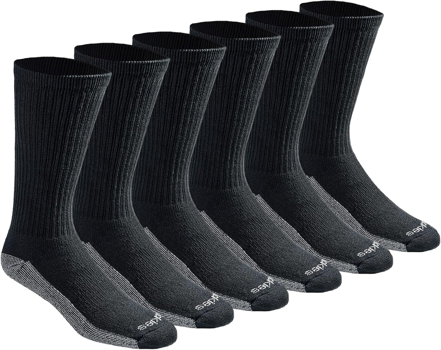 Men's Dri-tech Moisture Control Shoe Size: 12-15, Black (6 Pairs)