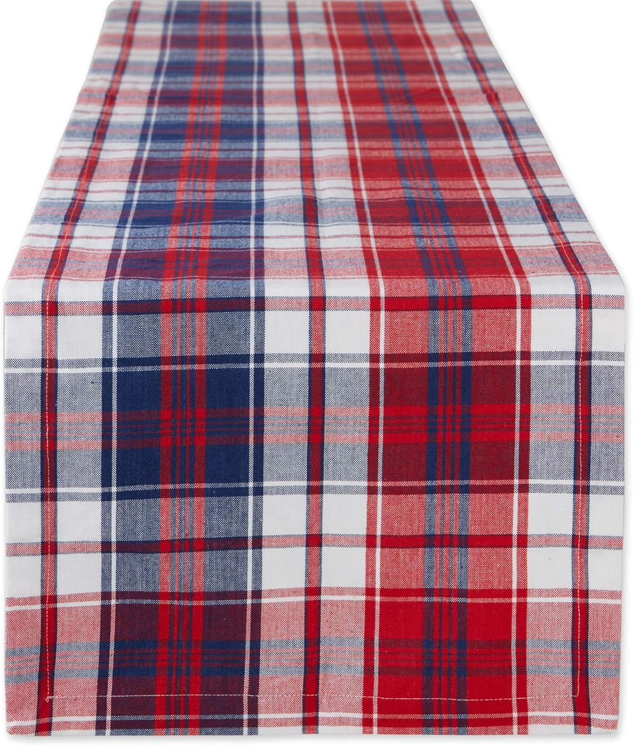 Americana Plaid, Table Top Collection, Table Runner, 14X72, Red, White, & Blue