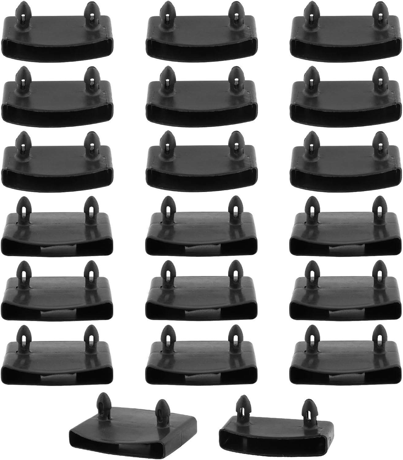 20Pcs 54X10Mm Plastic Replacement Bed Slat Plastic Centre Caps Holders for Holding and Securing Wooden Slats Bed Base(Black)