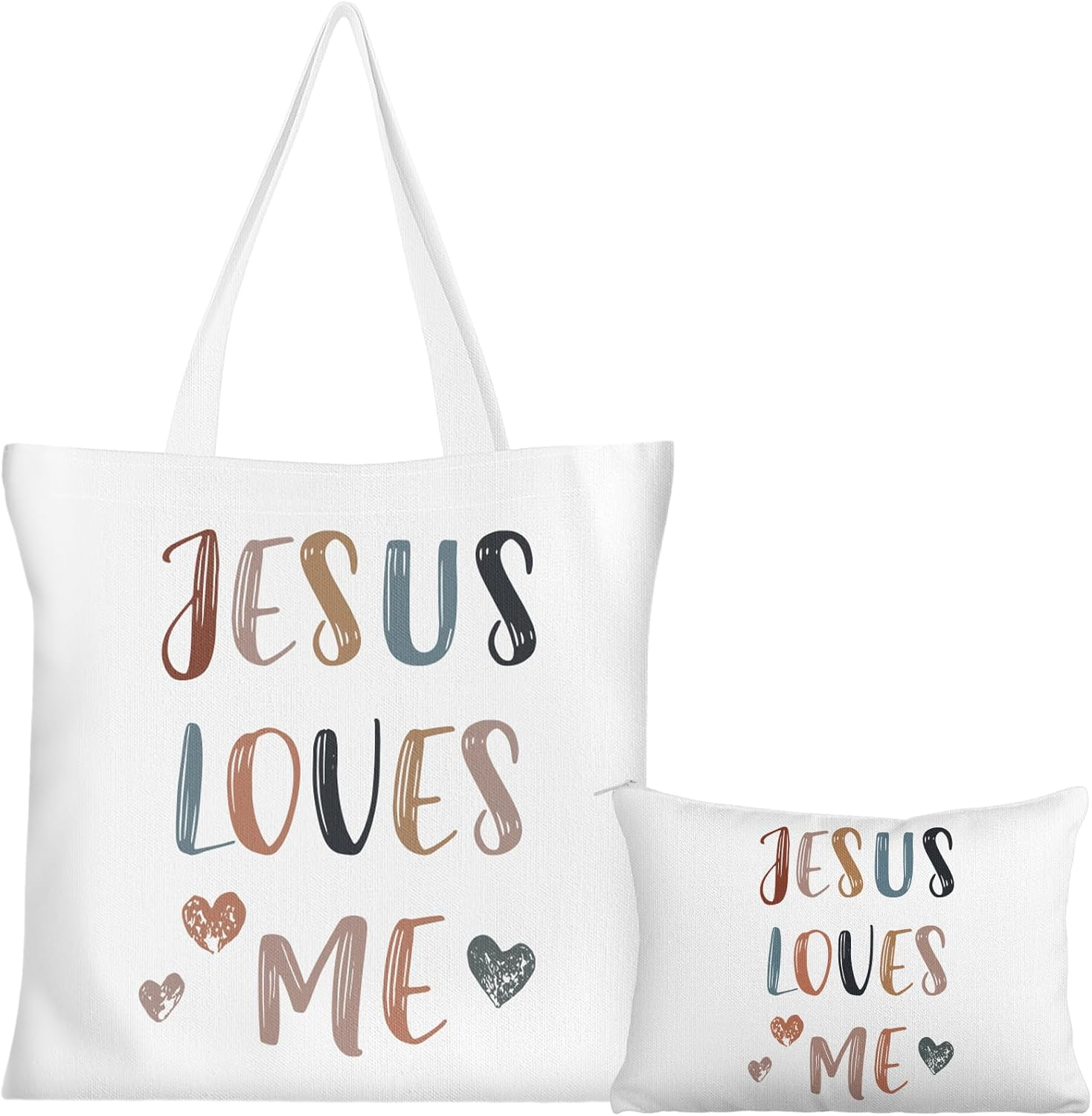 Christian Canvas Tote Bags for Women - Bible Verse & Faith Gifts (2 Pcs)