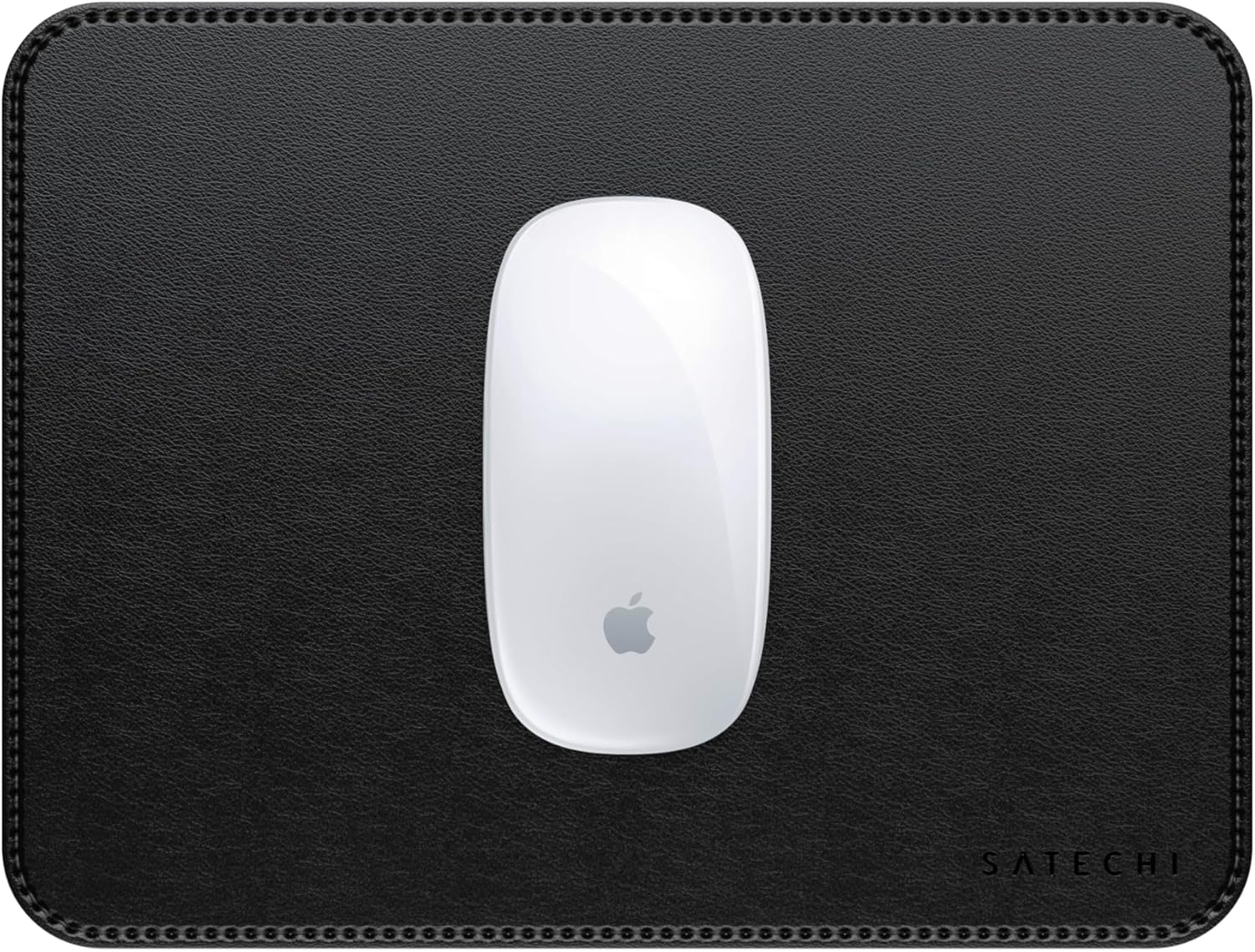 Vegan-Leather Mouse Pad - Ergonomic Mouse Pad, Reversible, Scratch and Water Resistant, Easy to Clean - Desk Mouse Pad for Office and Home, 24.9 Cm X 19.05 Cm X 0.36 Cm – Black