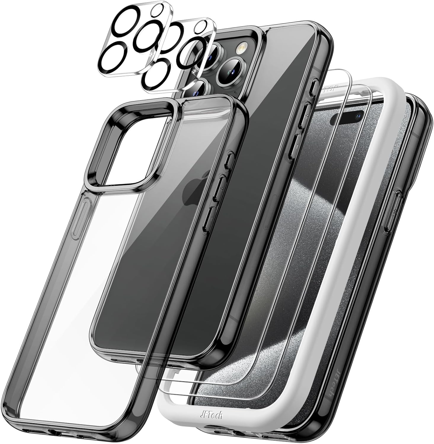 JETech 5 in 1 Case for iPhone 15 Pro 6.1-Inch with 2-Pack Each Tempered Glass... - Picture 9 of 13
