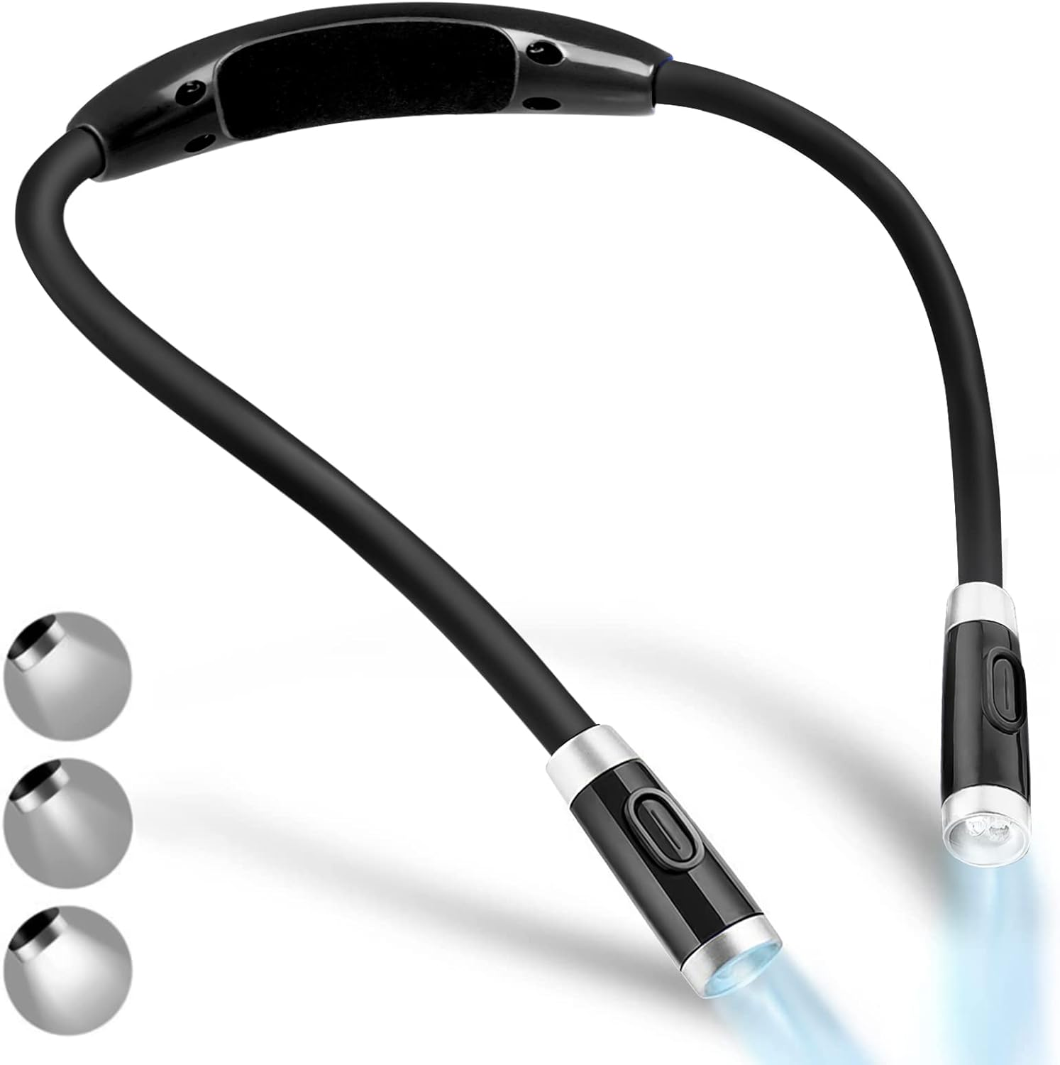 Vekkia Rechargeable LED Neck Reading Light, Book Lights for Reading in Bed, 3