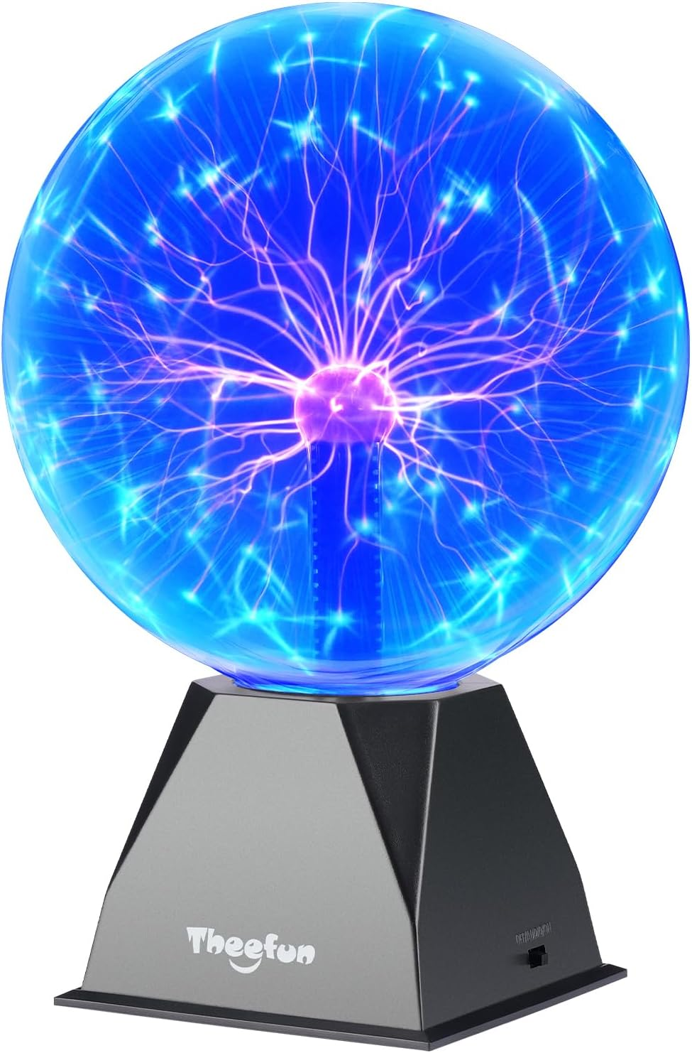 Blue Plasma Ball: 8 Inch Huge Plasma Globe Birthday Gifts Touch & Sound Sensitive Plasma Ball Lamp Electric Ball Lightning Novelty Light for Parties, Home, Prop, Room Decoration