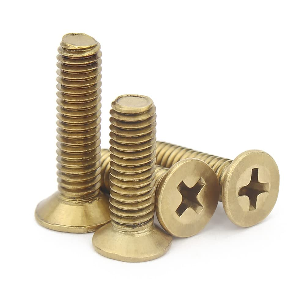 Vite in Ottone Viti a Testa Svasata a Croce Viti a Testa Piatta, M2X4 Mm,200 Pezzi