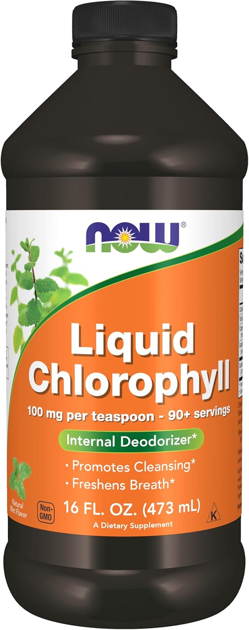 Supplements, Liquid Chlorophyll, Super Concentrated, Internal Deodorizer*,Boost Energy, Mint Flavor, 16-Ounce