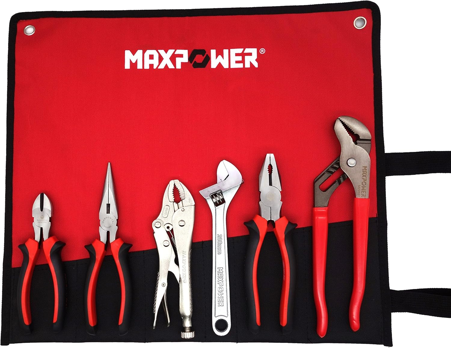 MAXPOWER Wrench and Pliers Set, 6 Piece Kitbag. 7