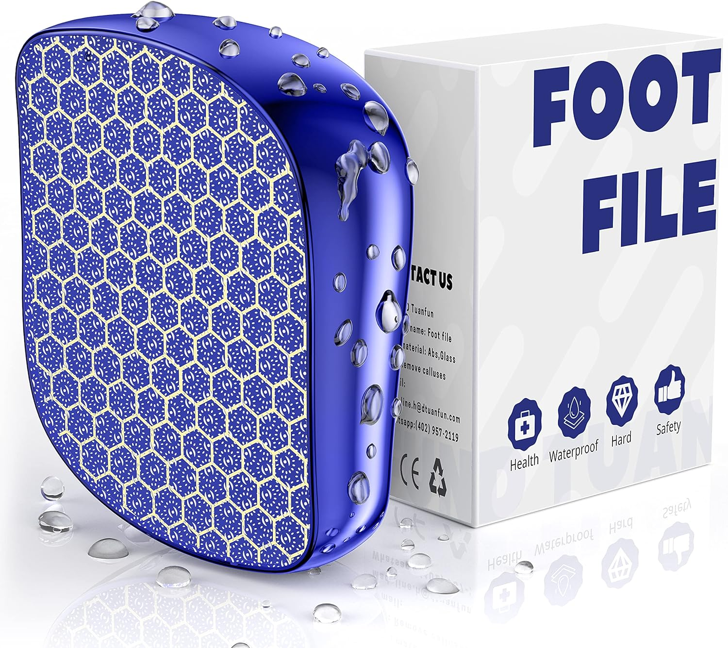 Foot File, Nano Glass Callus Remover, Portable Professional Foot Beauty Care Tool, Can Be Used for Wet/Dry Cracked Feet, Painless Foot File for Dead Skin, Foot Calluses, and Foot Cuticles - Blue