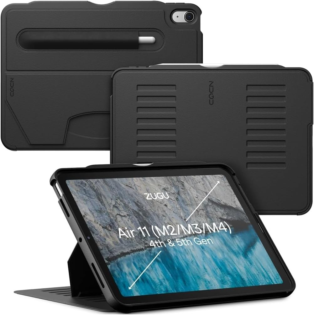 Ipad Air 11 (M4 2026/M3 2025/M2 2024) & Ipad Air 5A/4A Generazione (2022/2020) 10.9 Cover Protettiva, 8 Angoli Regolabili Magnetico, Ricarica Di Apple Pencil, Auto Svegliati/Sonno [Nero]