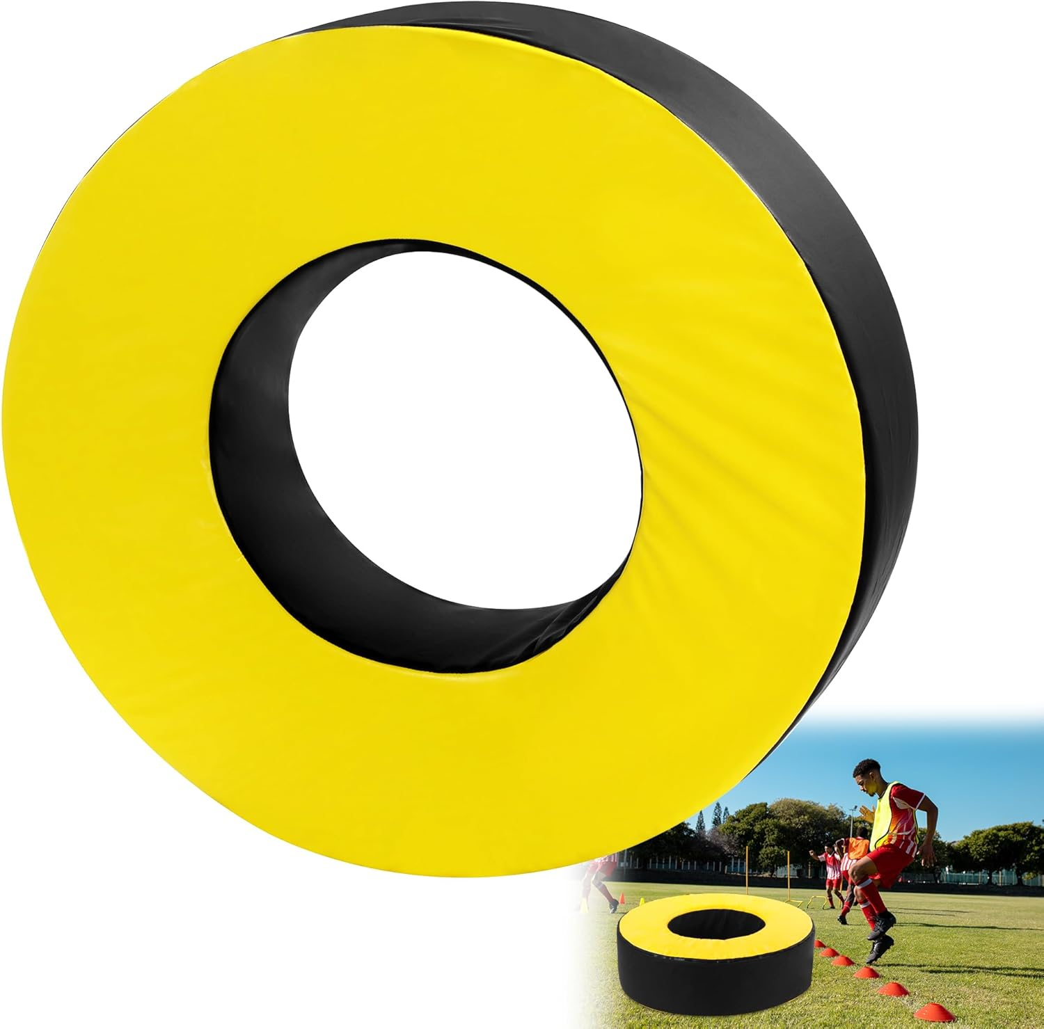 Football Tackle Wheel, Football Tackle Ring for Youth,Football Training Equipment Football Tackle Dummies High Elastic Foam and Waterproof PU Leather for Football Practice