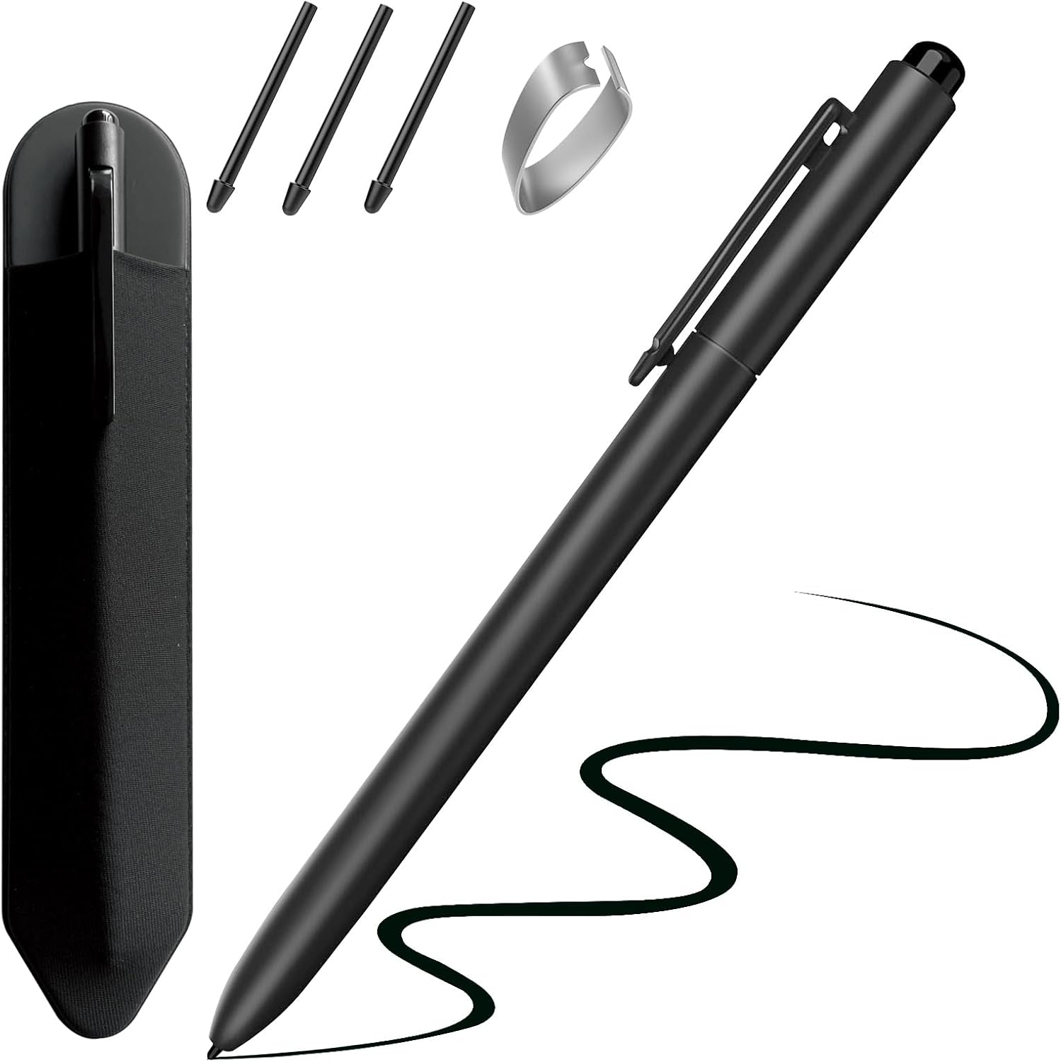 EMR Stylus Compatible with Remarkable 2, Replacement Digital Pen with Eraser, 4096 Pressure Levels, Tilt Support, Palm Rejection, for Remarkable/Samsung/Kindle Scribe Devices(3 Pen Tips)