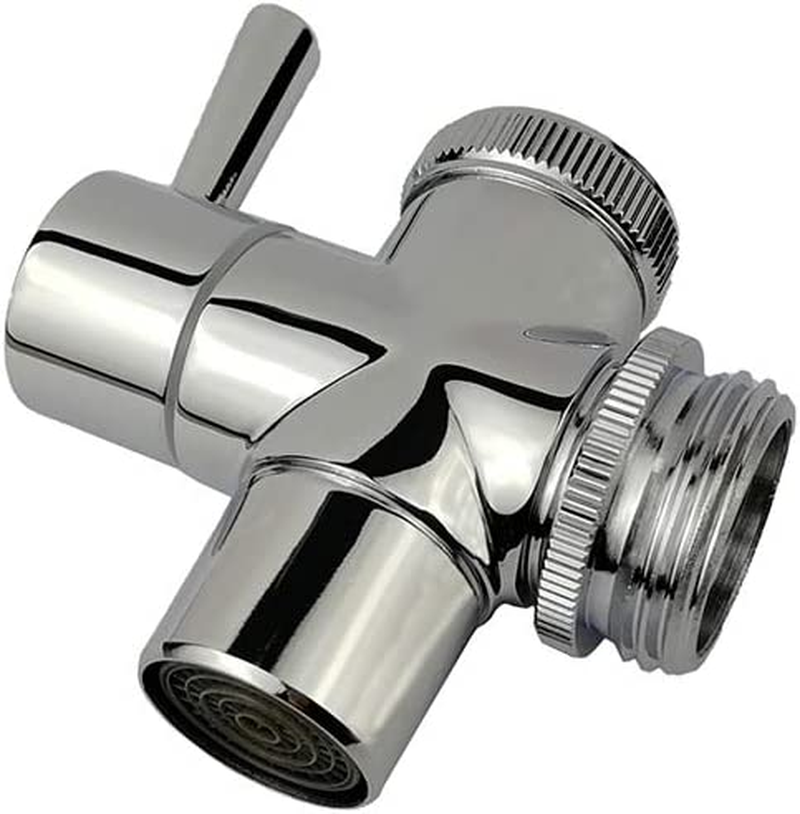 All Brass Faucet Diverter Valve with Aerator, Sink to Garden Hose Diverter Adapter, for Bathroom/Kitchen Sink Faucet Connection Portable Washing Machine/Dishwasher (G1/2 * 3/4