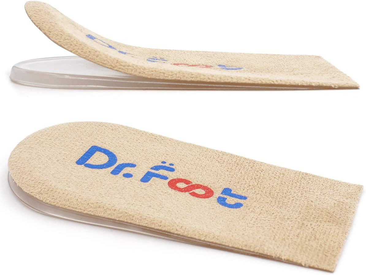 Dr.Foot Adjustable Orthopedic Heel Lift Inserts, Height Increase Insole for Leg Length Discrepancies, Heel Spurs, Heel Pain, Sports Injuries, and Achilles Tendonitis (Beige, 2 Layers)