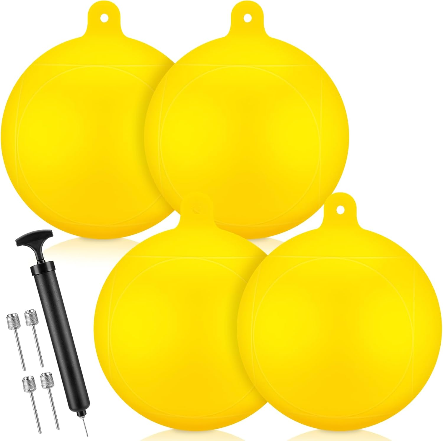 4 Pcs Inflatable Slalom Buoy Float PVC Boat Mooring Buoy Float Equipped with 1 Inflator and 3 Needles Boat Fenders Inflatable Anchor Ball Bumper for Docking Fishing Crab