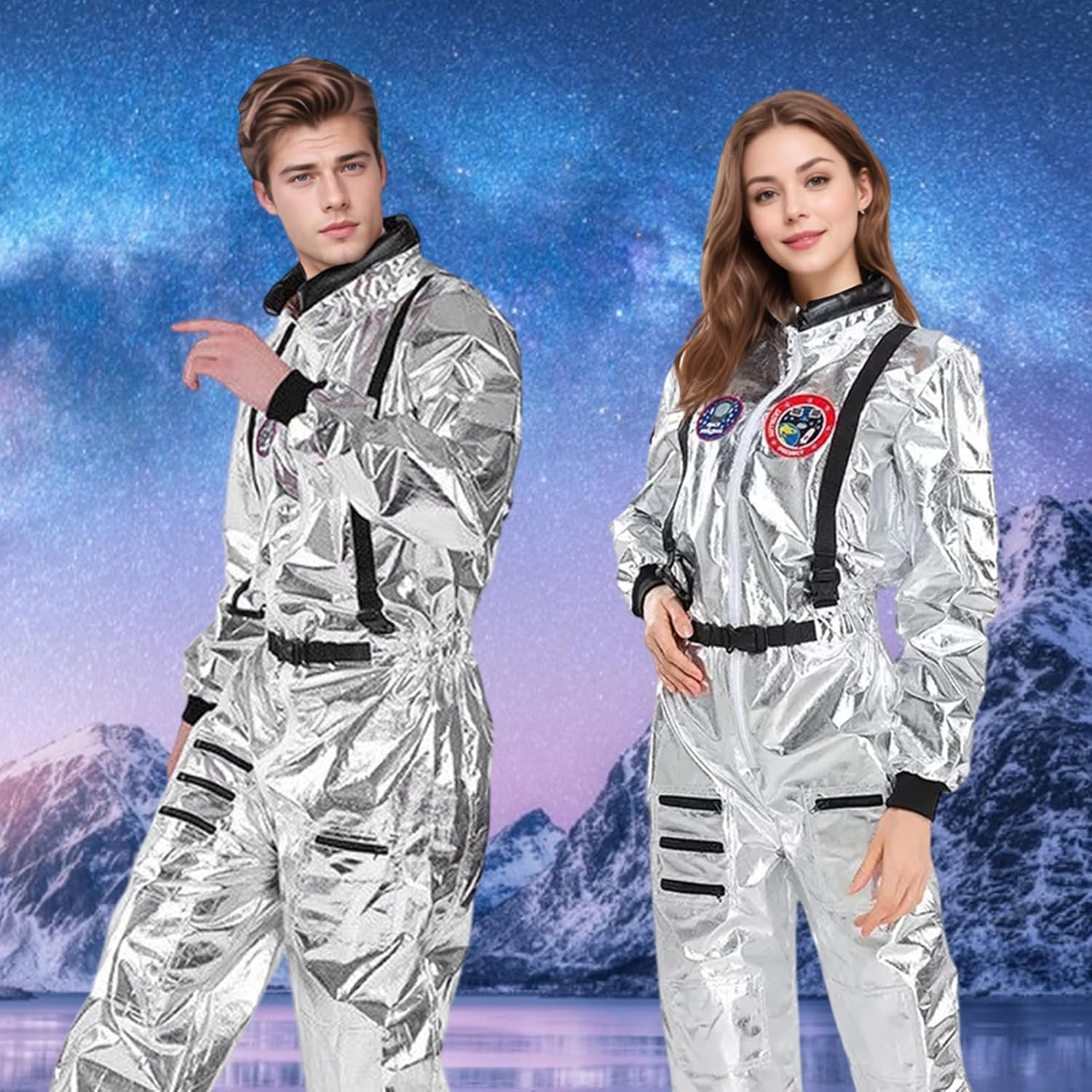 Astronaut Costume Astronaut Jumpsuit Costume for Men Women Spaceman Suit Fanc... - Picture 7 of 17