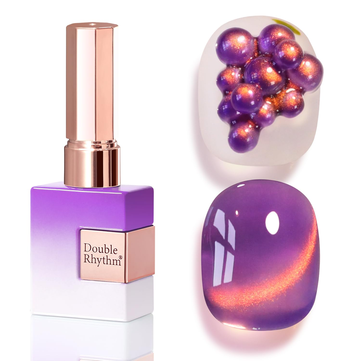 0.5 OZ Cat Eye Gel Polish with Magnet 15ML Holographic Glitter Shimmer Translucent Jelly Color Magnetic Nail Polish Salon DIY at Home (Drak Purple-Mc1248)