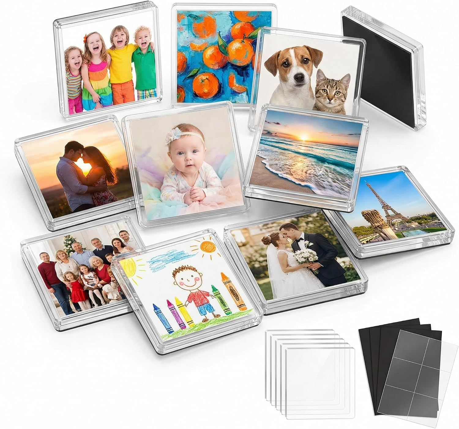 marcos de fotos para imanes de refrigerador 2x2 pulgadas 12 pack acrilico diy