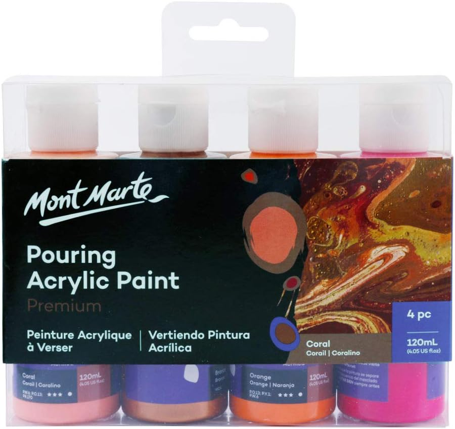Mont Marte Pouring Acrylic Paint 4-Pieces Set, 60 ml, Ethereal - Picture 20 of 20