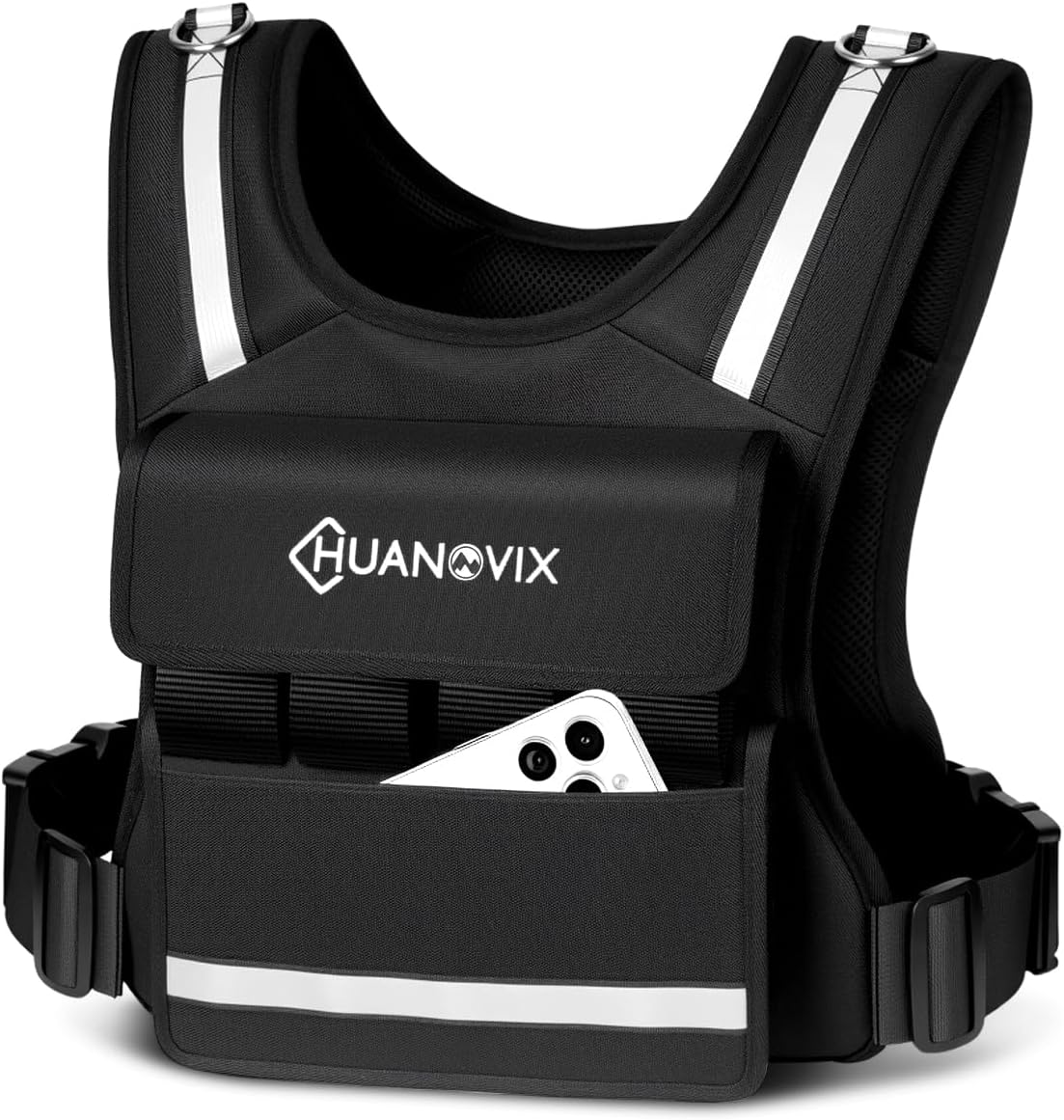 Adjustable Weighted Vest 0-40 lbs Reflective Rucking Vest Padded Shoulders Gym