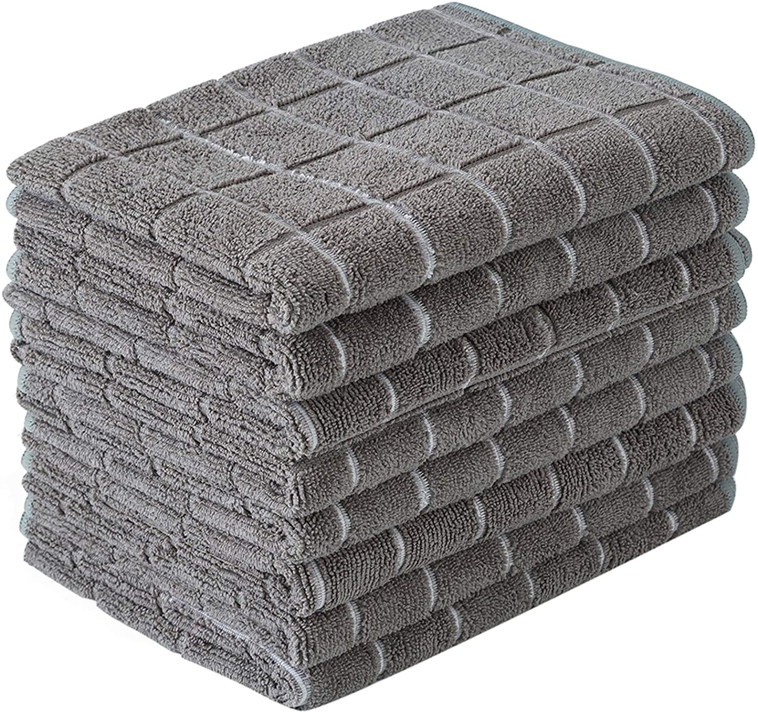 Microfiber Dish Towels Soft Absorbent Lint Free Kitchen Towels 8Pack Gray 26X18