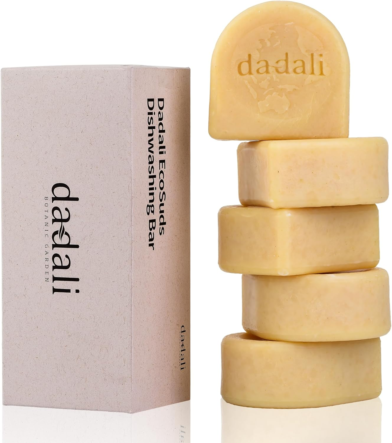 Dish Soap Bar, Non-Toxic Solid Dish Soap | Vegan Plastic-Free Formula, Gentle on Hands, Long-Lasting Value Pack, 5 × 5Oz (25Oz)