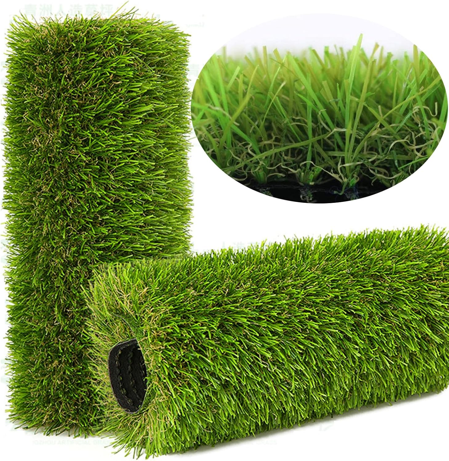 Artificial Grass Rug Outdoor Indoor 4FTX10FT Fake Grass Carpet Green Synthetic Grass Pet Turf Realistic Faux Grass Rug with Drain Holes for Garden Lawn Landscape Balcony Home Decor Patio