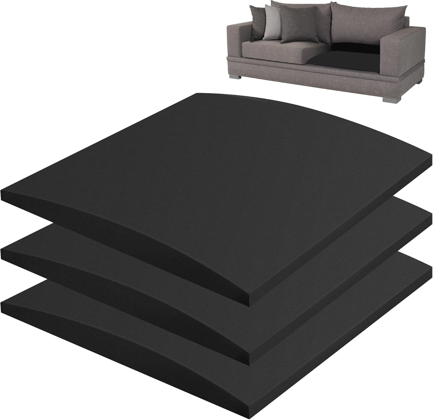 3 Pcs 20 X 20 Inch Furniture Seat Support - High-Density Foam Couch Sofa Cushion Support for Sofa Couch Loveseat Chair ​Sagging Sea