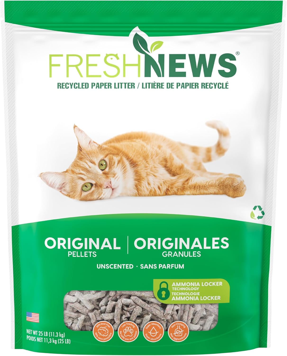 Recycled Paper, Original Pellet Cat Litter, 25 Pound