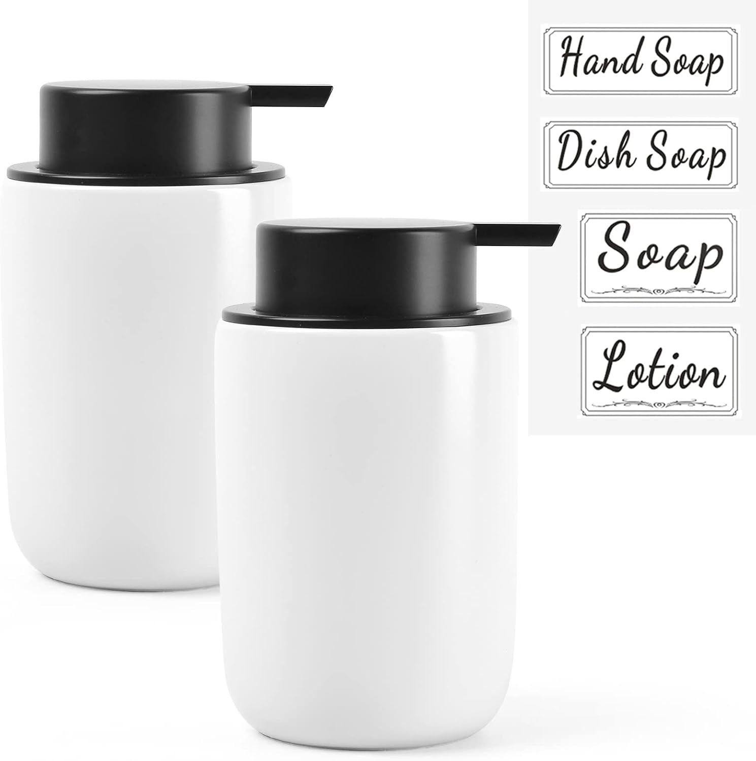 BosilunLife Foaming Soap Dispenser Set - Black Ceramic Foam Hand Soap Dispens... - Picture 11 of 15