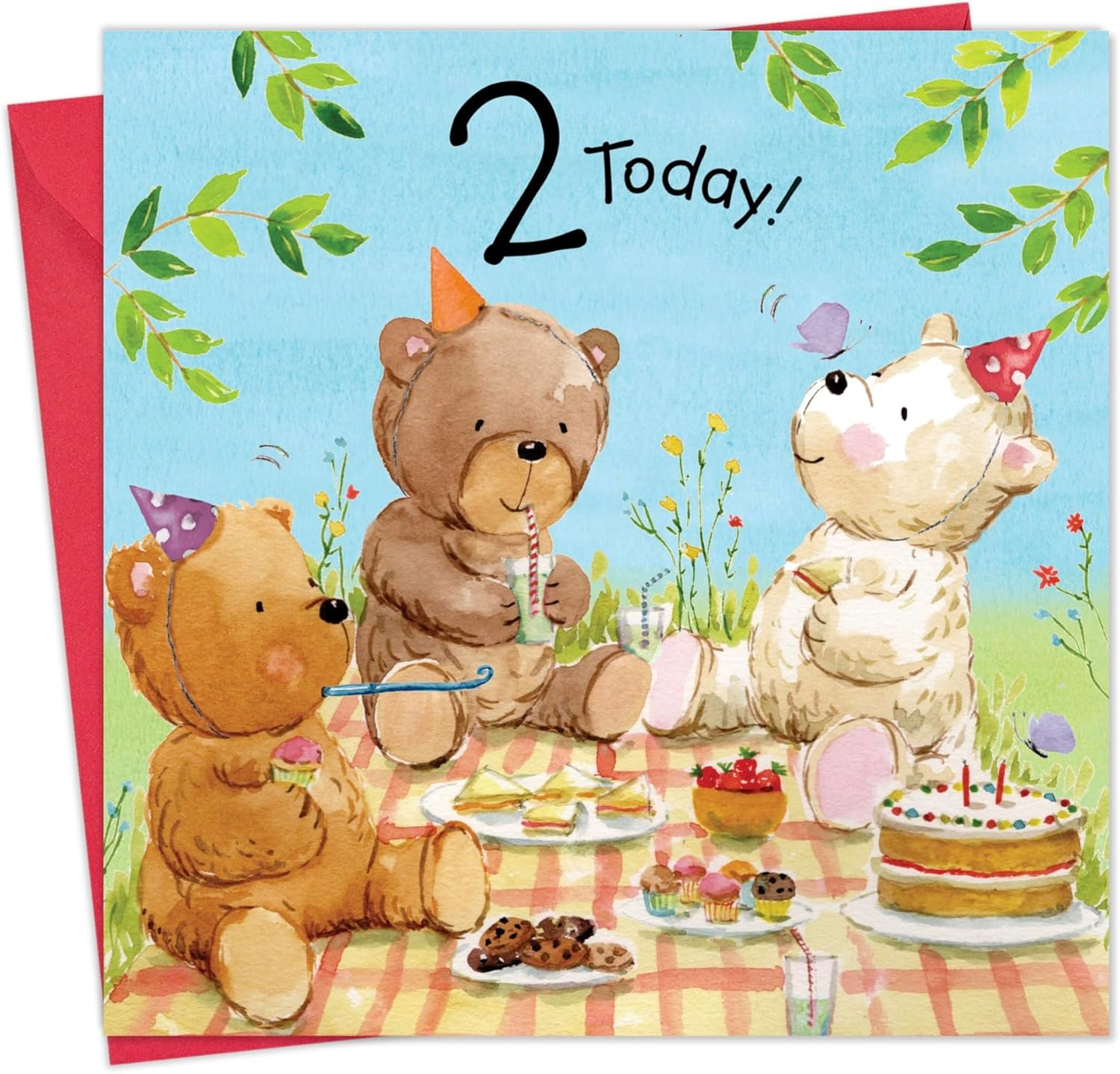2nd Birthday Card Bears – Age 2 Birthday Card – Girls Birthday Card Age 2 – Boys Birthday Card Age 2 –2nd Birthday Card Girl –2nd Birthday Card Boy - Happy Birthday Card 2 Year Old –Card Age 2