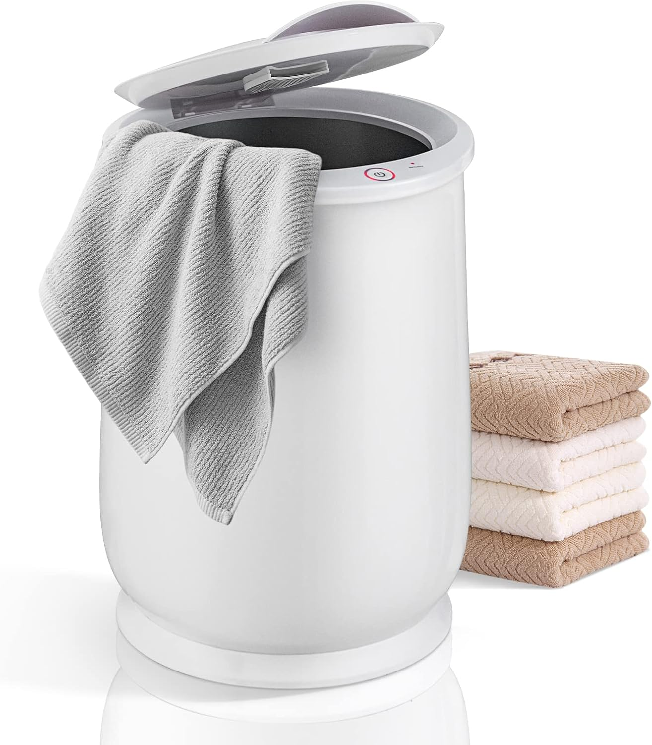 GT-IX-TV25412TF Bathroom, Portable Spa Hot Heater, Flip-Top Lid, Fragrance Holder, Auto Shut off Towel Warmer Bucket, White