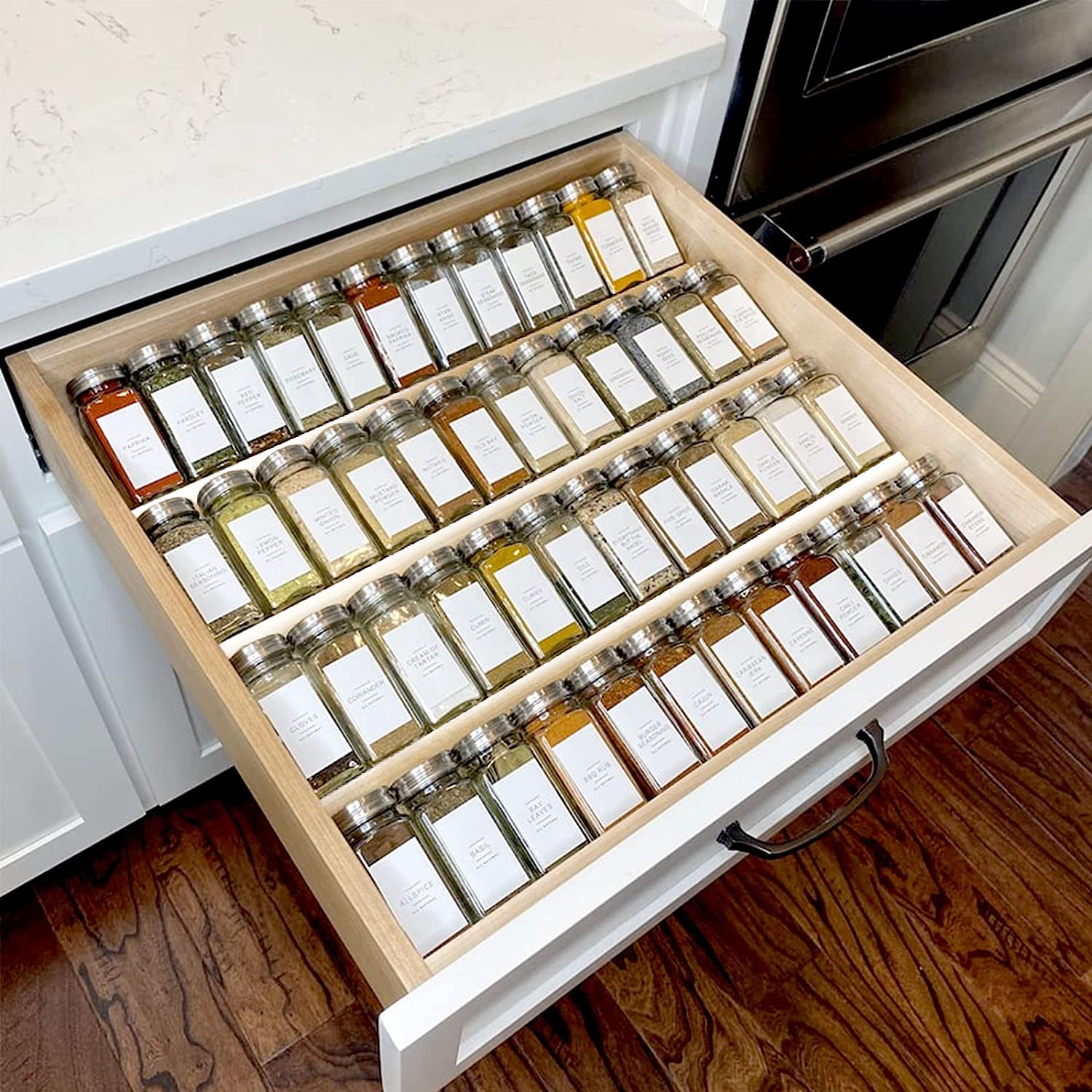 Clear Acrylic Spice Drawer Organizer, 4 Tier- 2 Set Expandable from 13
