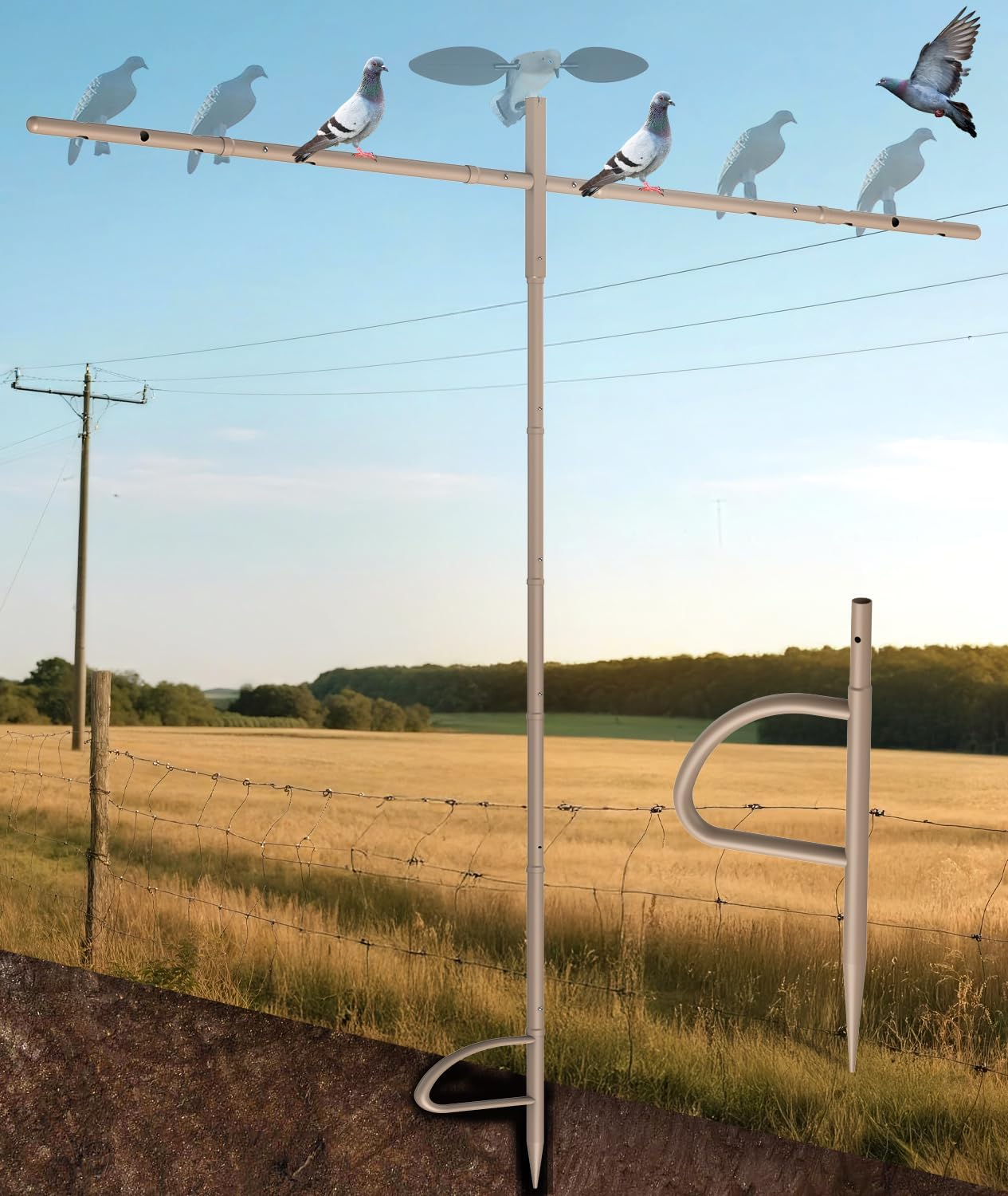 Outdoors Dove Hunting Decoys, 9 Ft Height Adjustable Dove & Duck Tree Mounting Pole, Dove Decoy Stand Pole Hunting Accessories Works with Dove Decoys, Hunting Gifts (Dove Decoy Not Included)
