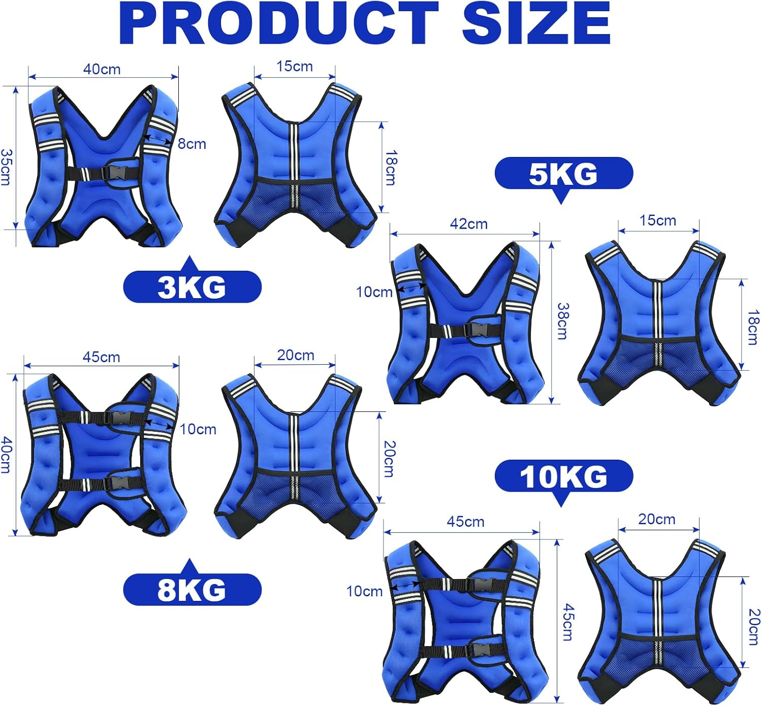 Weighted Vest for Women and Men ,3kg 5kg 8kg 10kg Weight Vest with Reflective... - Picture 6 of 16