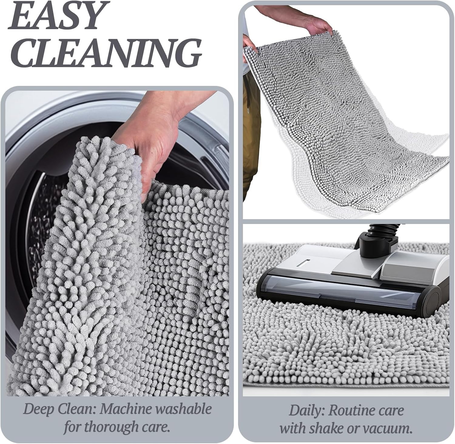 VIVAGLORY Dog Door Mat Absorpmax Dog Rug for Muddy Paw, Mat for Muddy Paw Door Indoor Floor Entryway, Waterproof Washable & Water Absorbent Dirt Trapper, 31" × 20", Grey