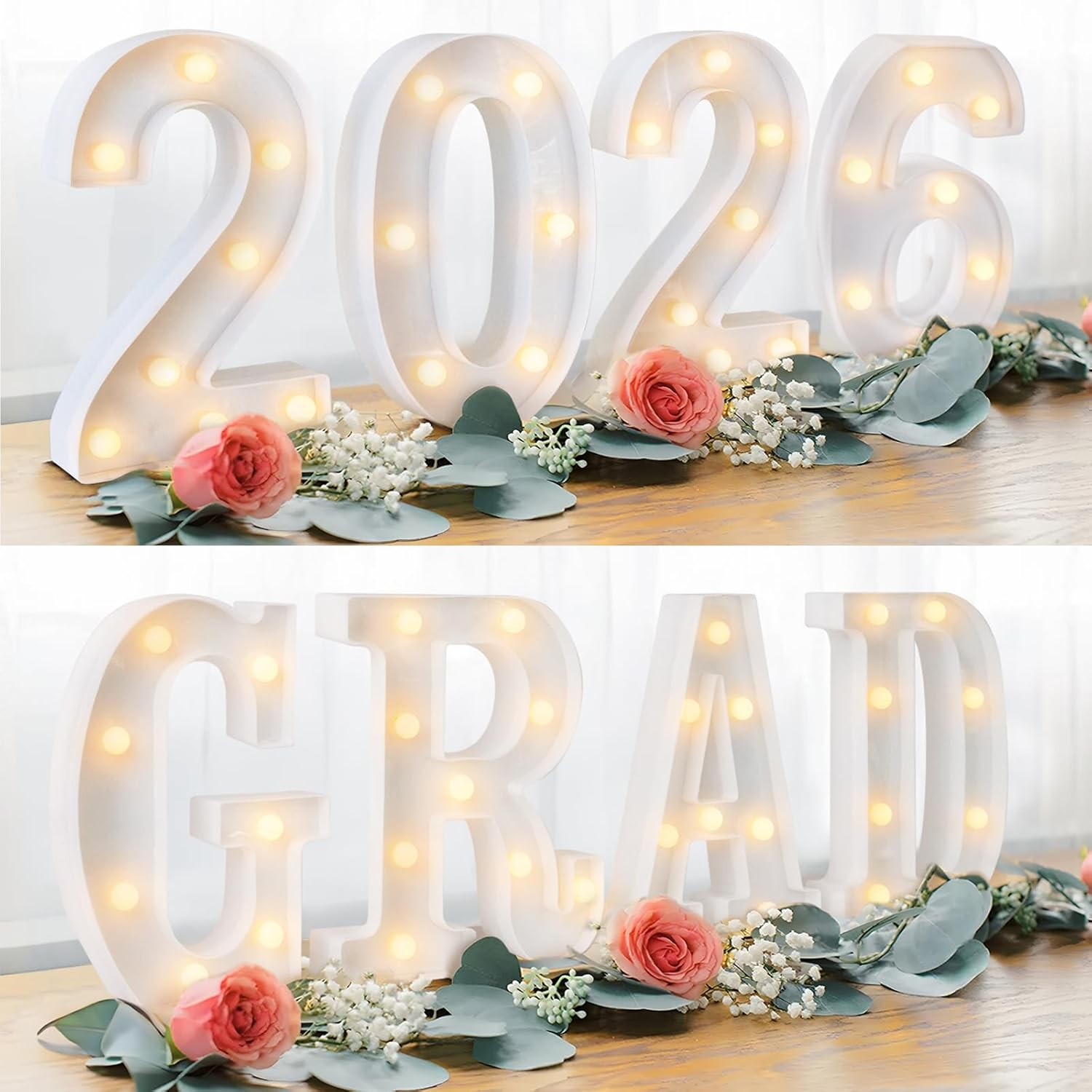 LED Marquee Letters 'GRAD 2026' - Graduation Party Decor and Centerpieces