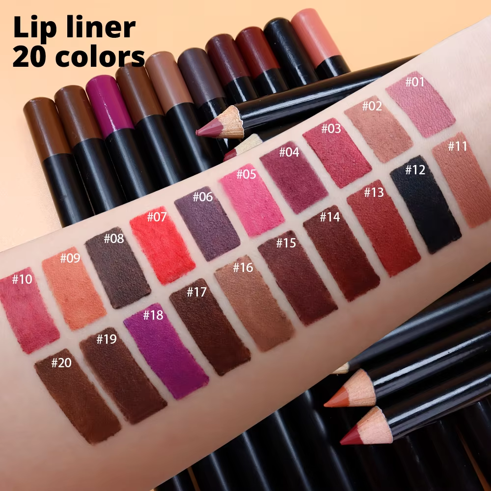Wholesale 12Pcs Waterproof Lipliner Pen Set Matte Long Lasting Lip Makeup Soft Natural Portable Lip Liner Exquisite Cosmetic