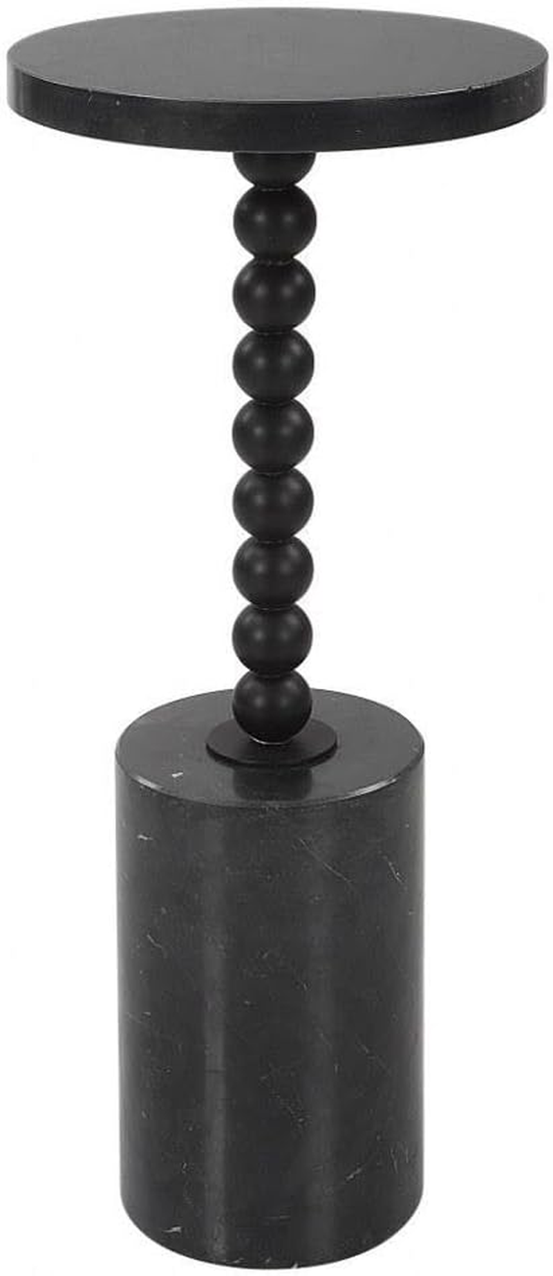Black Marble Bead Drink Table - Elegant Accent for Any Room