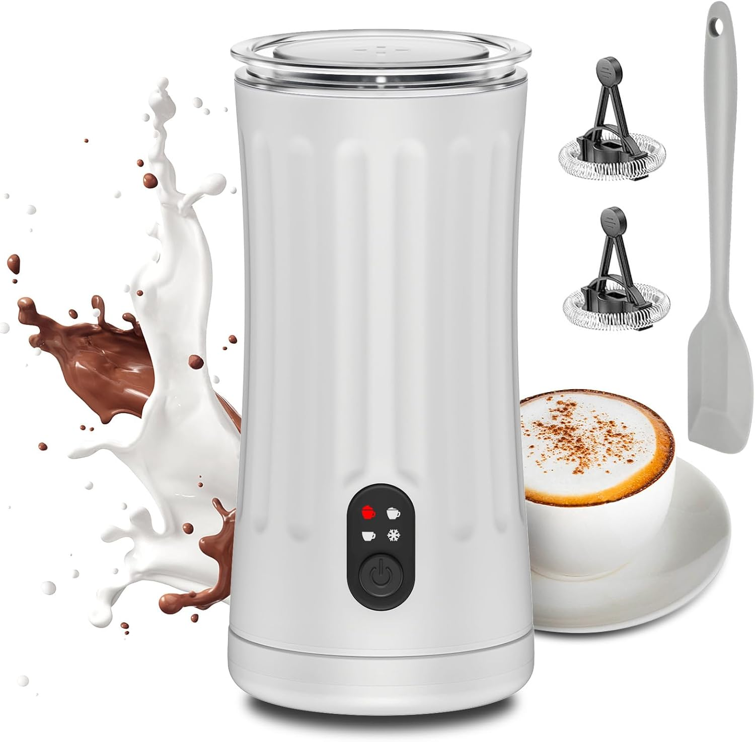 Ovetedot Milk Frother, 4-in-1 Milk Frother Electric, Hot and Cold Foam Maker ... - Picture 2 of 13